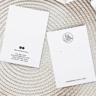 Minimal Black White Logo Jewelry Earrings Display Business Card