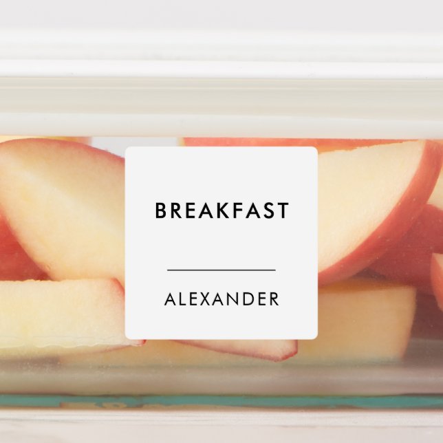 Minimal Black White Meal Prep Name Labels (Affixed)