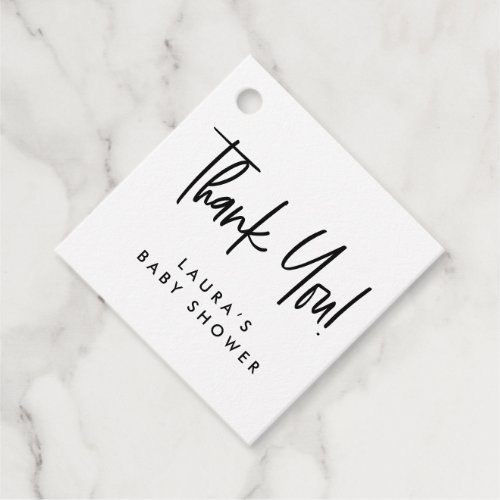 Minimal Black white Modern Baby shower Thank you Favor Tags