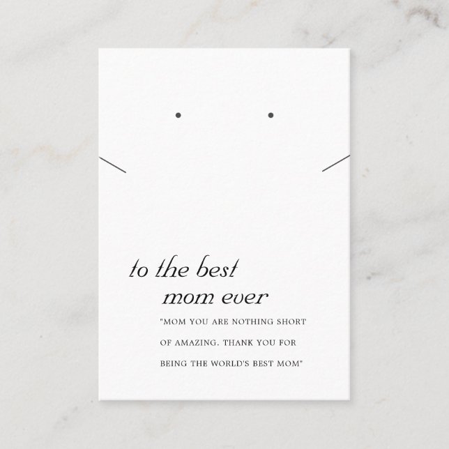 MINIMAL BLACK WHITE MOM GIFT NECKLACE EARRING CARD (Front)