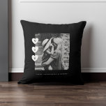 Minimal Black & White Mom Love Photo Keepsake Throw Pillow<br><div class="desc">A special and memorable photo gift pillow for mom. The design features a full photo with a modern white frame. "mom" is displayed inside black heart shapes. Send a memorable and special gift to yourself and your mom that you both will cherish forever. The backside features black hearts with "mom"...</div>