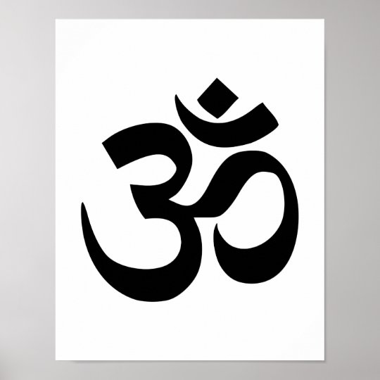 Minimal Black & White Om Symbol Poster