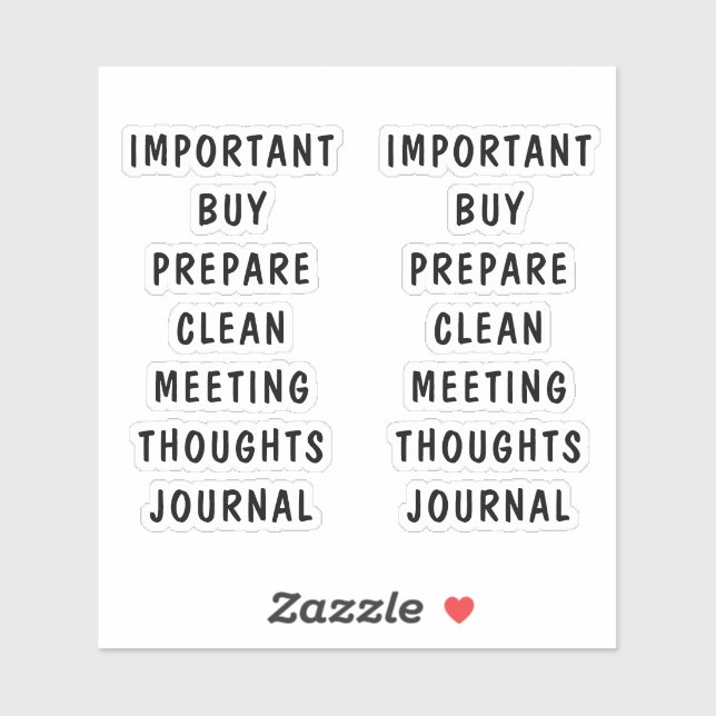 Minimal Black White Planner Task Cards Sticker (Sheet)