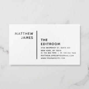 Minimal Black White Professional Raised Spot UV Business Card