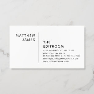 Minimal Black White Professional Raised Spot UV Business Card
