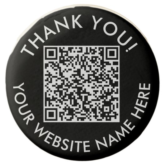 Minimal Black White QR Code Business Scan Website Chocolate Covered Oreo (Front)