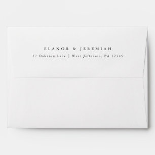 Minimal Black White Return Address Wedding Envelope