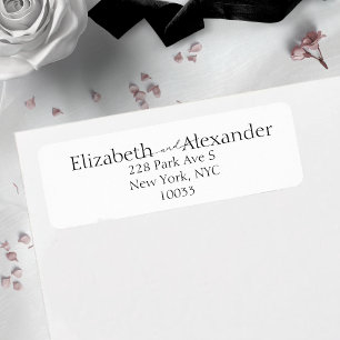 Minimal Black & White Script Fancy Label