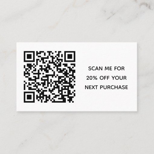 Minimal Black White Small Business QR Code Discount Card Zazzle minimal-black-white-small-business-qr-code-discount-card-zazzle