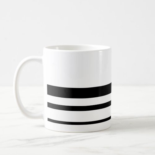 Minimal Black  White Three Striped Coffee Mug