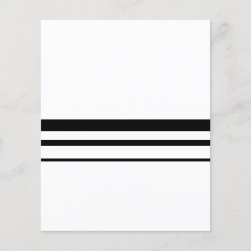Minimal Black  White Three Striped Postcard Flyer