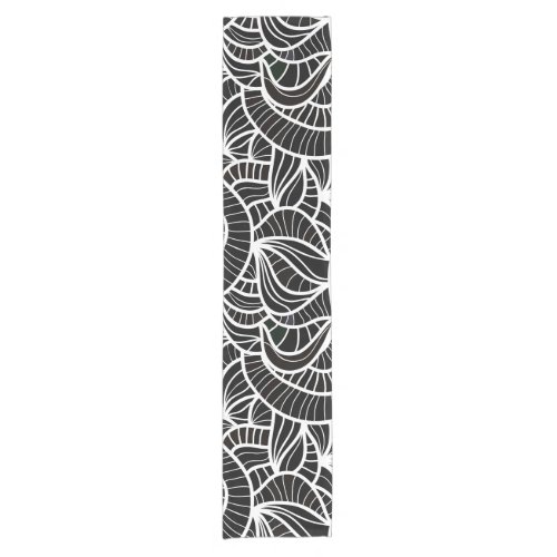 Minimal Black  White Trendy Pattern Short Table Runner