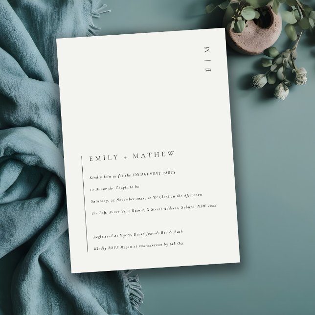 Minimal Black White Typography Engagement Invite (Creator Uploaded)