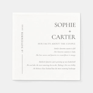 MINIMAL BLACK & WHITE TYPOGRAPHY FUN FACTS NAPKINS