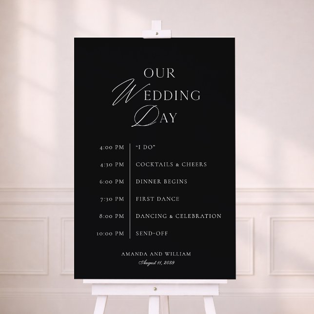 Minimal Black & White Wedding Timeline Sign (Creator Uploaded)