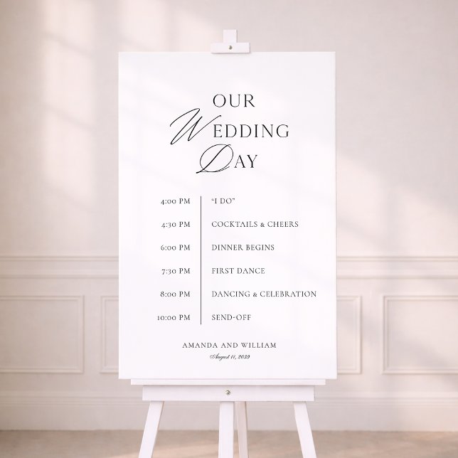 Minimal Black & White Wedding Timeline Sign (Creator Uploaded)