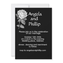 Minimal Black & White With Roses Wedding