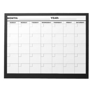 Minimal Blank Calendar Notepad