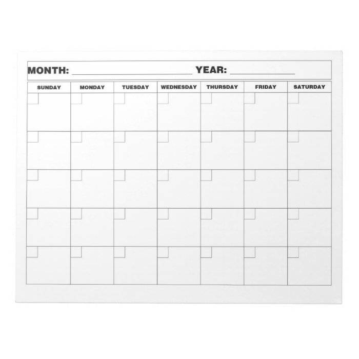 minimal-blank-calendar-notepad-zazzle
