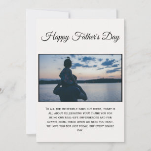 Minimal Blue Arch Photo Father’s Day Card for Dad