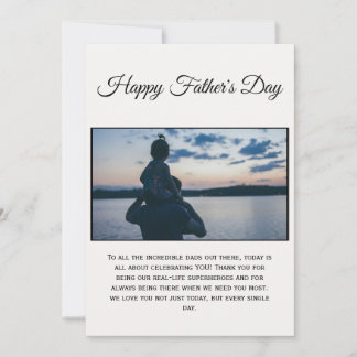 Minimal Blue Arch Photo Father’s Day Card for Dad