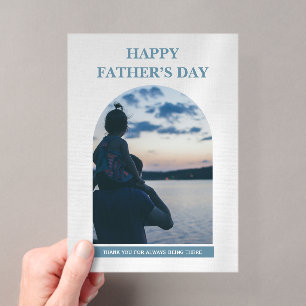 Minimal Blue Arch Photo Father’s Day Card for Dad Acrylic Invitations
