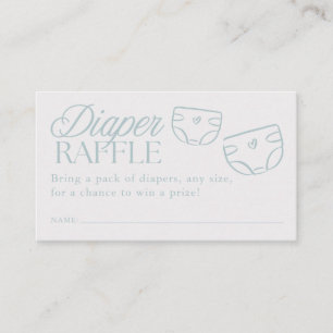 Minimal Blue Boy Baby Shower Diaper Raffle Enclosure Card