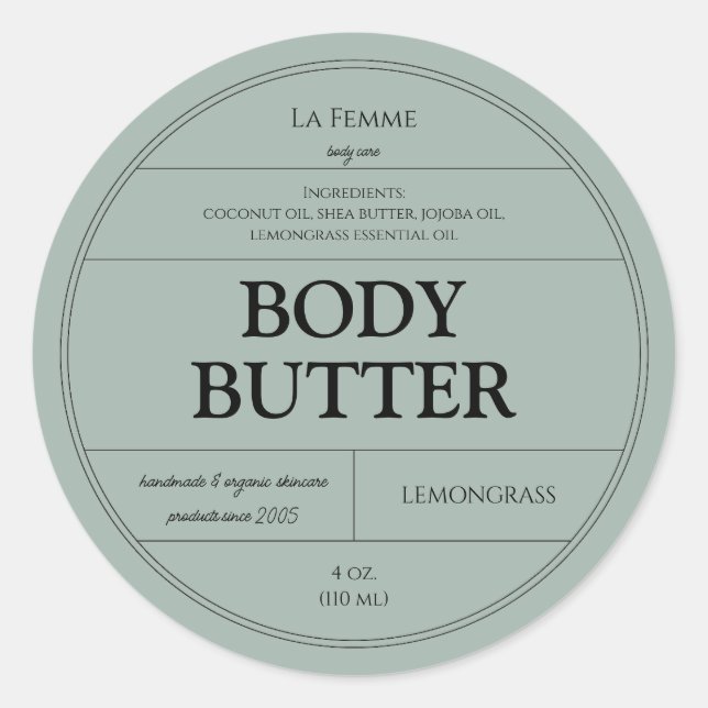 Minimal Blue Cosmetic Skincare Product Label (Front)