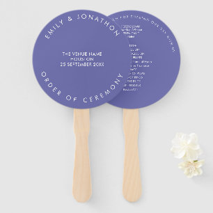 Minimal Blue Custom Wedding Hand Fan