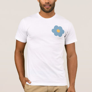 Minimal Blue Daisy Flower – Retro Pastel Aesthetic T-Shirt