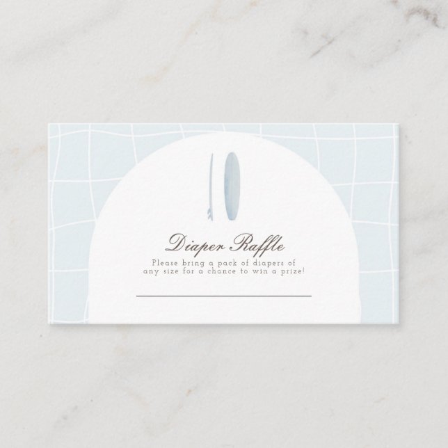 Minimal Blue Diaper Raffle Card (Front)
