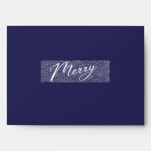 Minimal Blue Doodle Modern Custom Merry Christmas Envelope