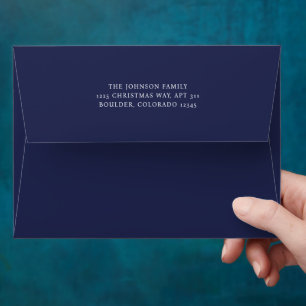 Minimal Blue Elegant Christmas Envelope