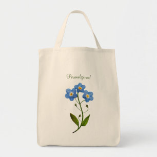 Minimal blue flower Forget-me-not Tote Bag