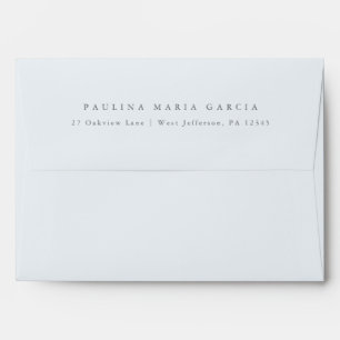 Minimal Blue Gray Return Address Quinceanera Envelope