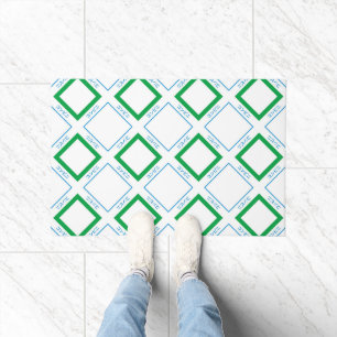 Minimal Blue Green Large Diamond Japanese Text Doormat