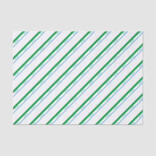 Minimal Blue Green Medium Stripe Japanese Text Tissue Paper