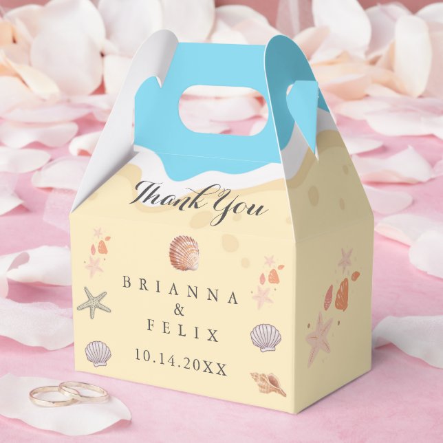 Minimal Blue Ocean Summer Wedding Favor Boxes (Wedding)