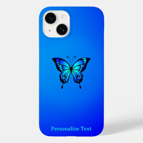 Minimal Blue on Blue Butterfly Case_Mate iPhone 14 Case