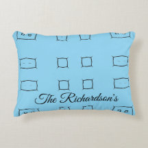Minimal Blue Personalized Geometric Simple Bedding