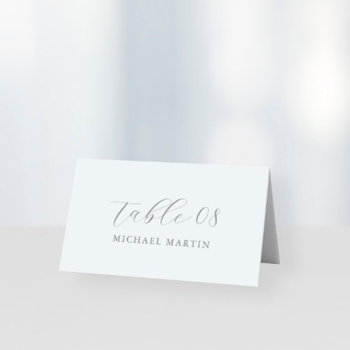 Minimal Blue Simple Calligraphy Quinceanera Place Card