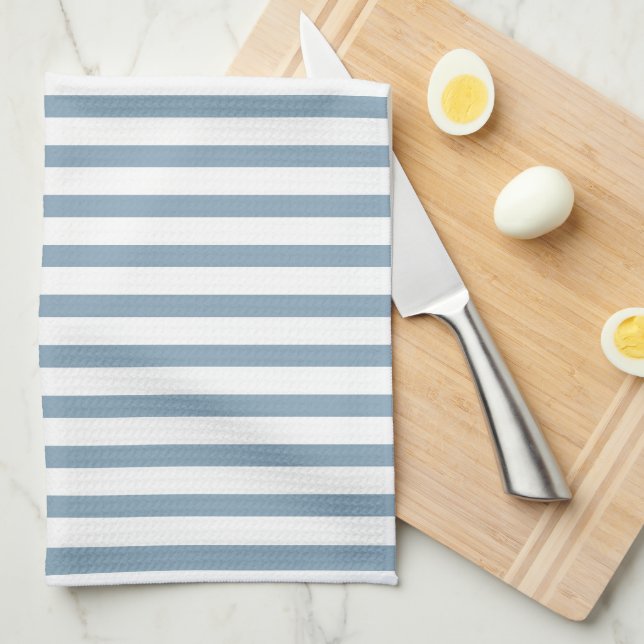 Minimal Blue Stripes Modern Pattern Design Kitchen Towel (Quarter Fold)