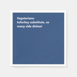 Minimal Blue Vegetarian Thanksgiving Haiku Napkins