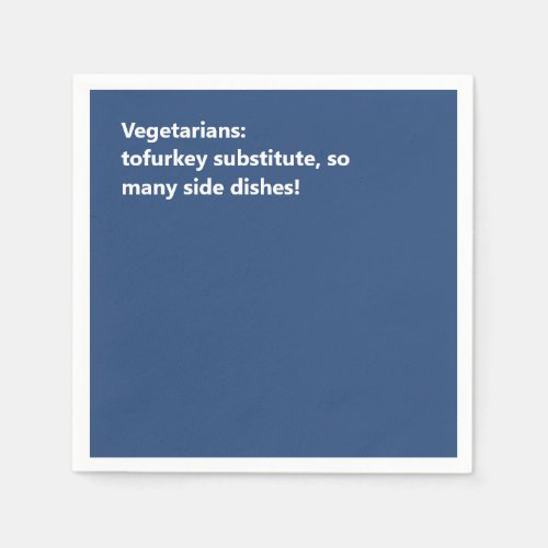 Minimal Blue Vegetarian Thanksgiving Haiku Napkins
