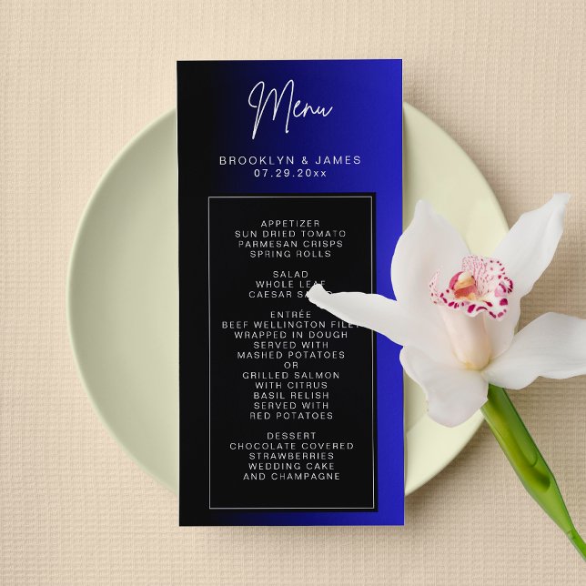 Minimal Blue Wedding Menu Card (Creator Uploaded)
