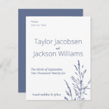 Minimal Blue Wedding Save the Date