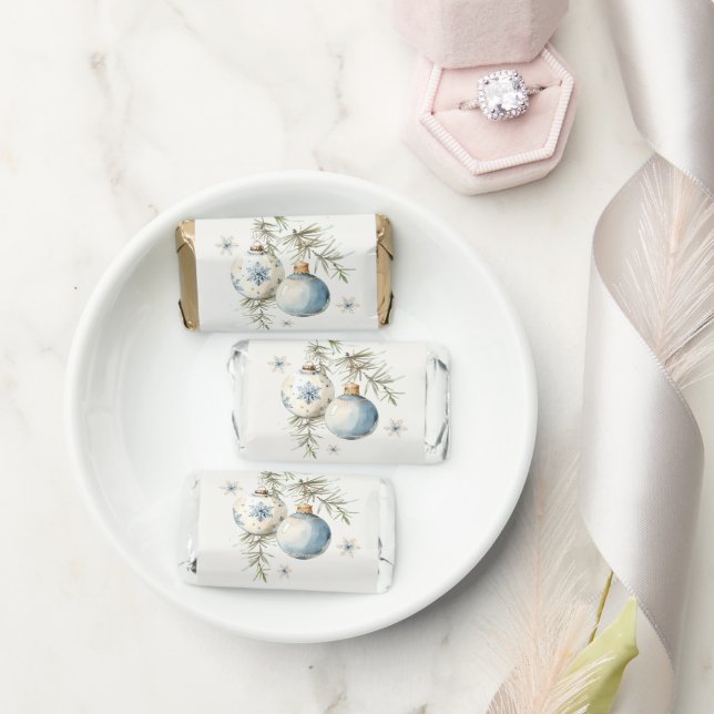 Minimal Blue Winter Chirstmas Boy Baby Shower Hershey's Miniatures (Wedding)