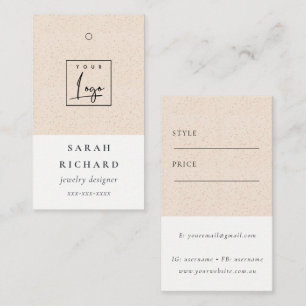Minimal Blush Ceramic Texture Price Tag Logo