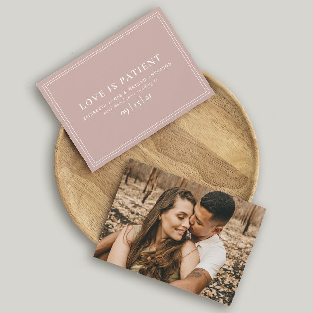 Minimal Blush Change of Date Wedding Postponement Save The Date (Creator Uploaded)