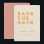 Minimal Blush Cream 70s Retro Vintage Wedding Save The Date<br><div class="desc">A retro inspired Save the Date Card with muted colors in cream,  blush pink and tangerine orange,  minimal typography. This semi-custom wedding save the date invitation can be customized by you.</div>